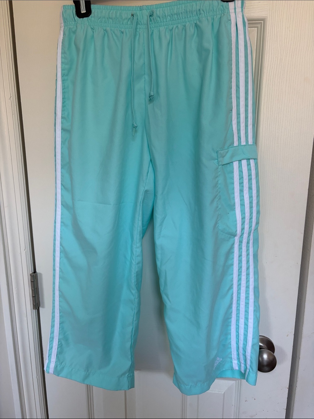 adidas Light Teal/White Track Pants